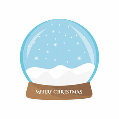 Christmas magic glass snowball, isolated on white background. Vector illustration