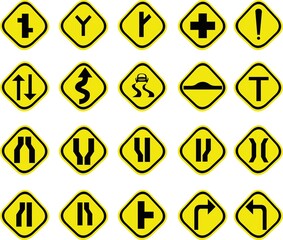 Vector illustration collection of traffic signs