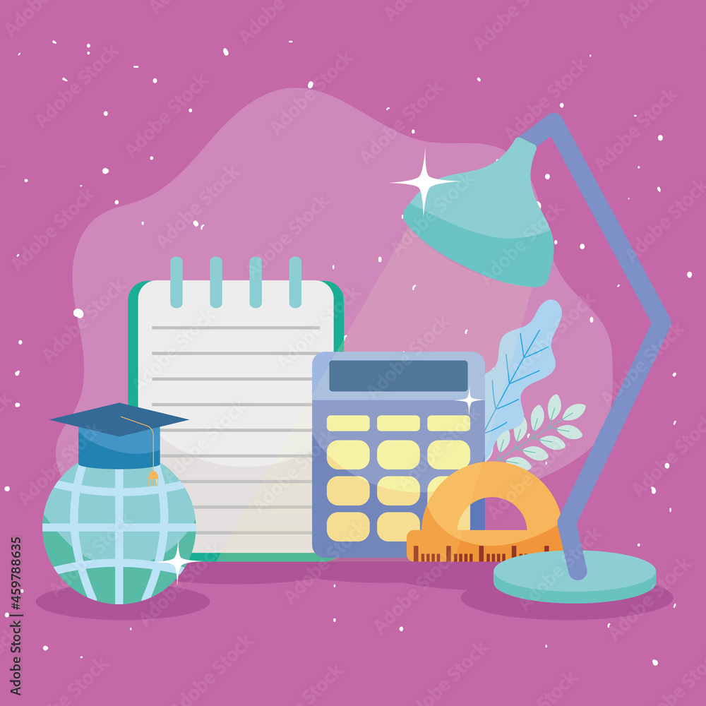 Poster notebook and icons