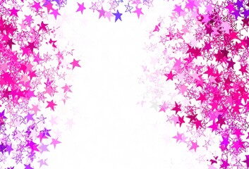 Obraz na płótnie Canvas Light Pink vector template with sky stars.