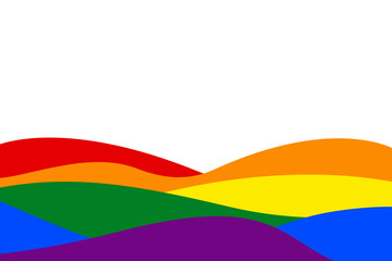 LGBT borders in wavy shape, representing the fight against discrimination. Contains the colors red, orange, yellow, green, blue, and purple.