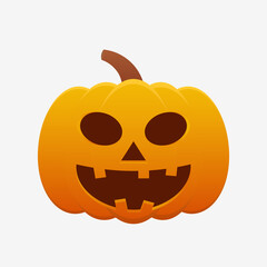 Halloween pumpkin icon. Cartoon character. Vector illustration