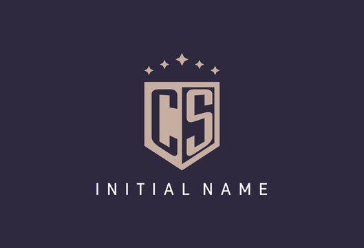 CS initial shield logo icon geometric style design