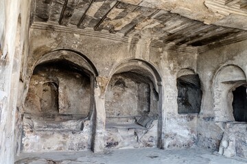 historiacl rock settlement Uplisciche in Kura river canyon in georgia