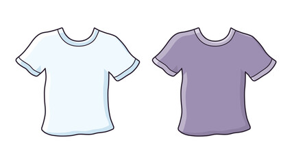 White blank and black t-shirt isolated cartoon vector © ghrzuzudu