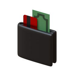 Black Friday 07 Wallet 3D Rendering Illustration Element
