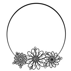 Vector flower frame. Ornament for decoration. An element for congratulations. Illustration for printing. Festive drawing.