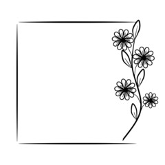 Vector flower frame. Ornament for decoration. An element for congratulations. Illustration for printing. Festive drawing.