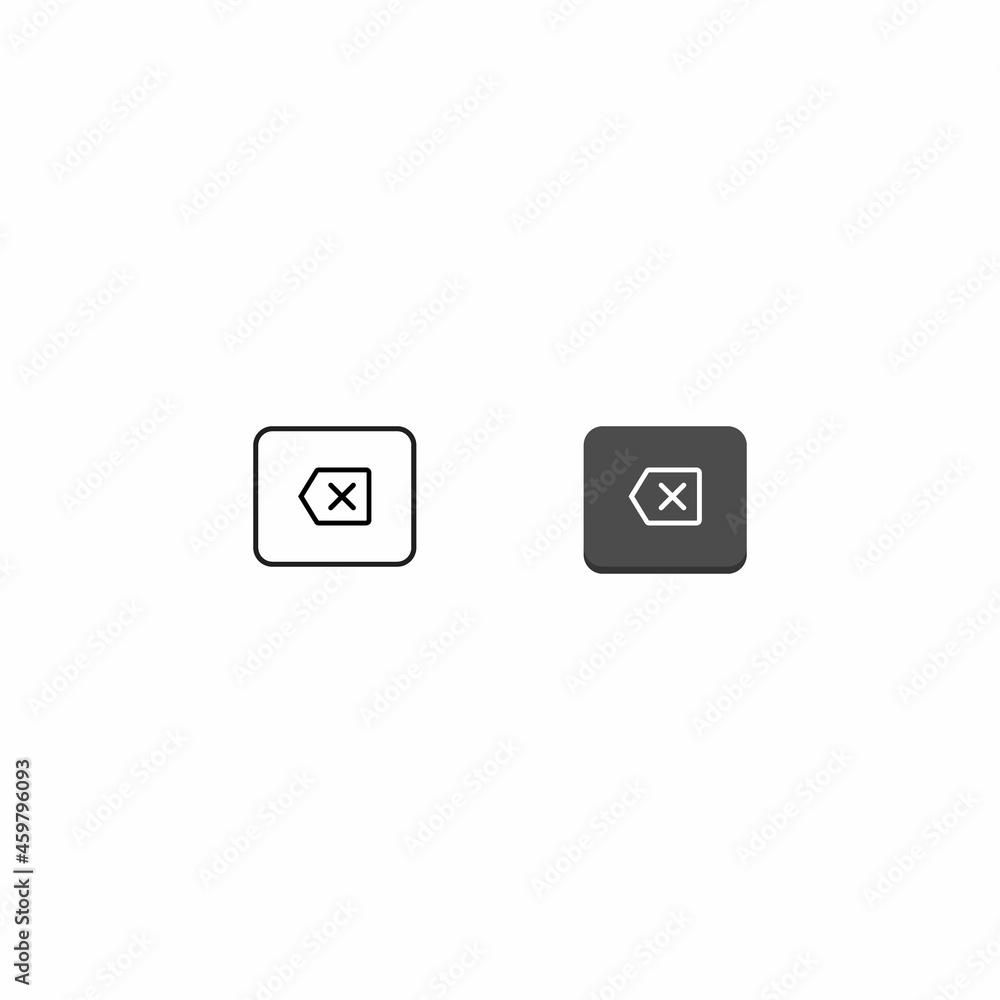 Poster delete backspace keyboard key icon vector