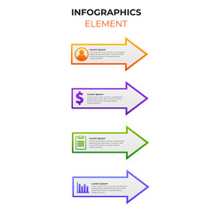 four steps gradient infographic element with business icon. infographic template