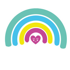 Vector multicolored rainbow. Ornament for decoration. An element for congratulations. Illustration for printing. Festive drawing.