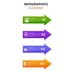 four steps gradient infographic element with business icon. infographic template