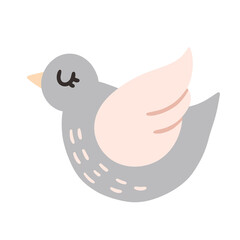 cute hand-drawn cartoon bird. vector image isolated on a white background