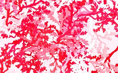 Light Red vector doodle texture with leaves, branches.
