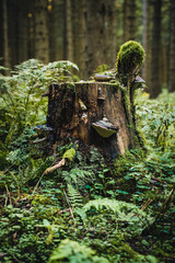 Tree stump in the forest