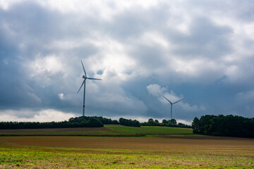 Windrad, Hügel, Wiese, Energie