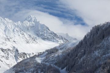 snow covered mountains