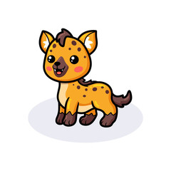 Cute happy baby hyena cartoon