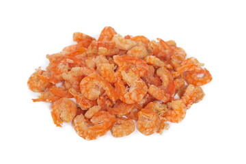 Dried shrimps isolated on white background,food preservation concept.
