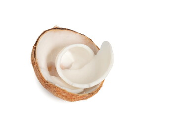 Young coconut isolated on white background.