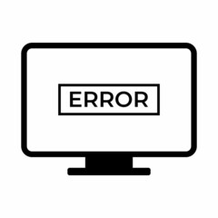 PC monitor error sign. High quality and suitable for your design, web design, mobile app design, etc. Isolated vector illustration on a white background.