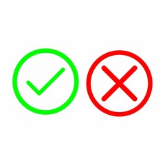 True and false colored vector icon. High quality and suitable for your design, web design, mobile app design, etc. Isolated vector illustration on a white background.