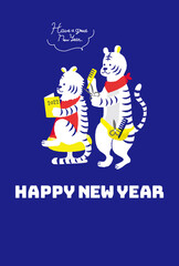 2022年　美容院年賀状イラストデザイン 　寅