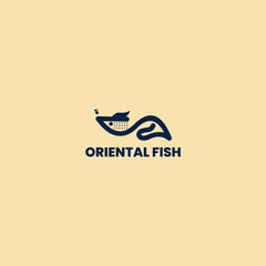 Obraz premium oriental fish logo design illustration