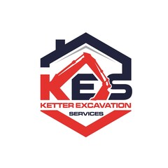 k e s excavator logo designs simple modern for building service