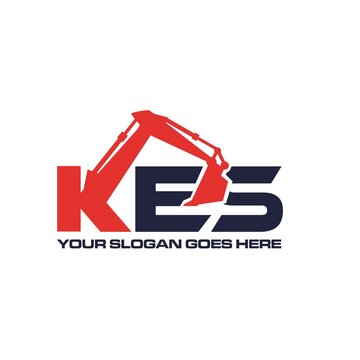 k e s excavator construction logo designs modern emblem