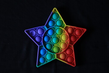 Children's game to practice creativity in the shape of a star with beautiful bright color