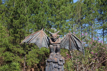 Monster, statue, demon, scary, time of terror, halloween