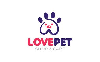 Illustration vector graphic of paw clinic and care business logo design template