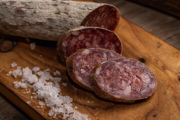 salami on table
