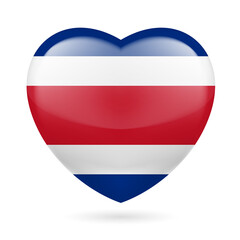 Heart with Costa Rica Flag Colors. I Love Costa Rica