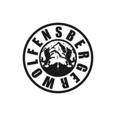 twin wolf logo design illustration