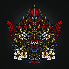 artwork illustration and t shirt design barong  engraving ornament