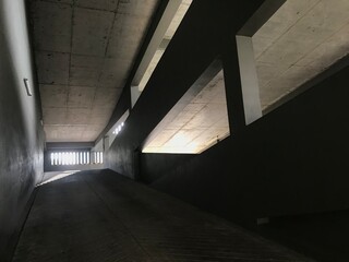 parking garage floor with lighting