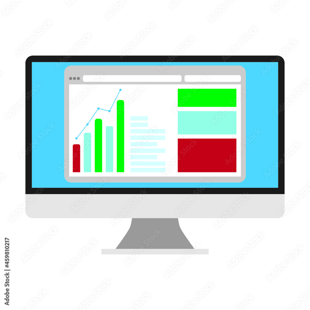Poster monitor and bar chart data