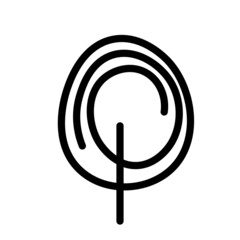 Black and white template tree icon. Vector symbol sign isolated on white background. Trees flat line icons set. Plants, landscape design. Business idea concept