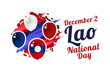 December 2, National Day of Laos vector illustration. Suitable for greeting card, poster and banner. 