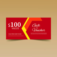 Red Gift Voucher Design Template
