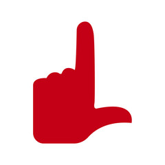 red hand pointing vector