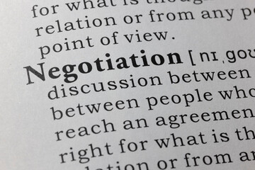 definition of negotiation - obrazy, fototapety, plakaty