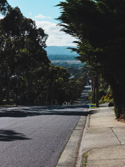 Empty street on a hill