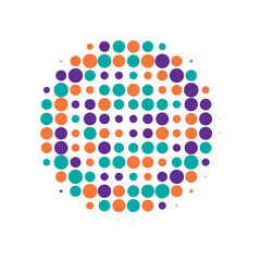 Colorful Halftone Backdrop. Vector Dots. Abstract Art. Texture Shape. Dot Backdrop. Circle Backdrop. Gradient Half. Effect Set. Round Element.