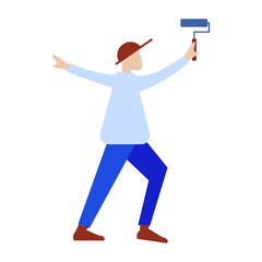 man painting the wall