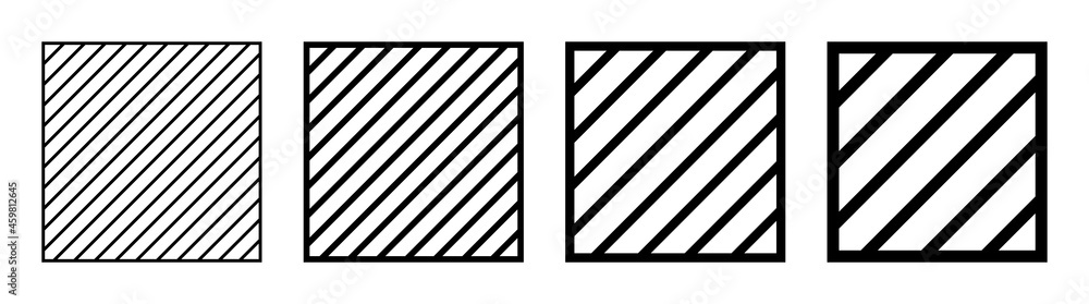 Poster diagonal lines on square pattern vector set.