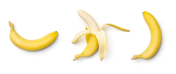 Collection of bananas isolated on white background © Iurii
