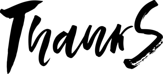 Thanks card brush lettering template.